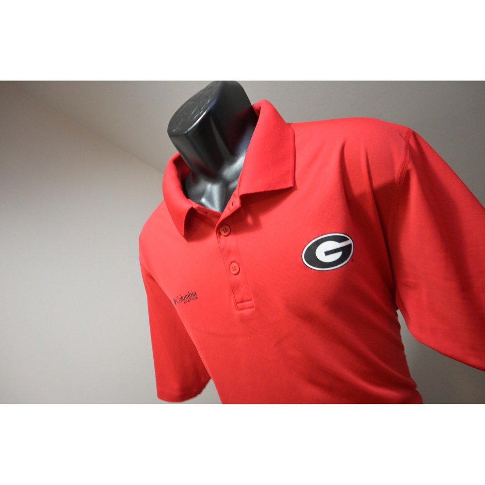 Columbia PFG Polo Shirt Mens Large UGA Georgia Bulldogs Omni-Freeze Excellent